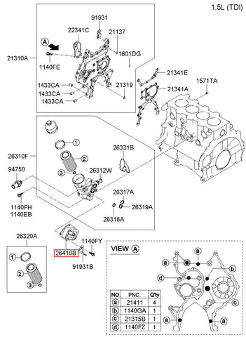 COOLER ASSY-ENG OIL 26410-2G000 (Original, New)