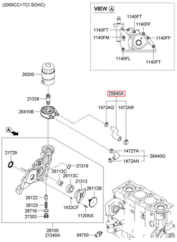 HOSE ASSY-OIL COOLER 25640-27000 (Original, New)