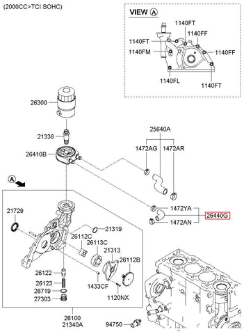 HOSE ASSY-WATER TO OIL COOLER 26440-27002 (Original, New)