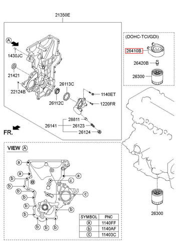 COOLER ASSY-ENG OIL 26410-2B740 (Original, New)