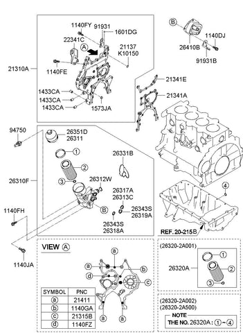 CASE ASSY-TIMING CHAIN <br>21310-2A300, <br>213102A300, <br>21310 2A300 <br>(Original, New)