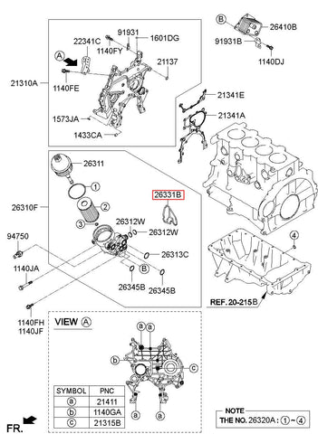 GASKET-OIL FILTER 26311-2A510 (Original, New)