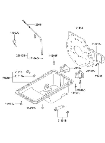 PAN ASSY-ENGINE OIL <br>21510-45300, <br>2151045300, <br>21510 45300 <br>(Original, New)