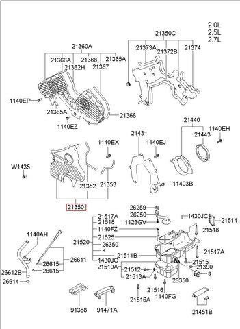 COVER ASSY-TIMING BELT LWR 21350-37501 (Original, New)