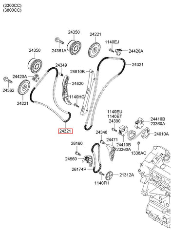 CHAIN-TIMING 24321-3E000 243213E000 24321 3E000