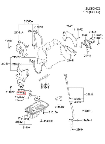 SCREEN ASSY-OIL 26250-22011 (Original, New)