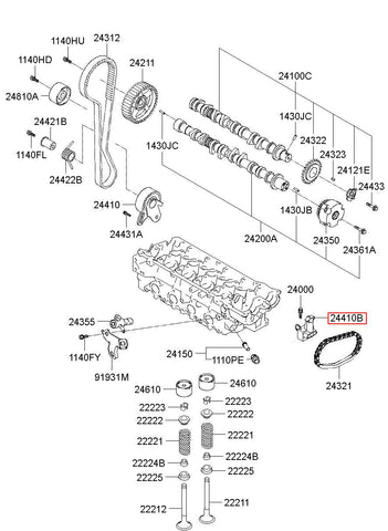 TENSIONER ASSY-TIMING CHAIN 24410-2B700 (Original, New)