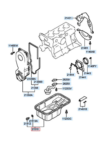 PAN ASSY-ENGINE OIL 21510-2E023 (Original, New)