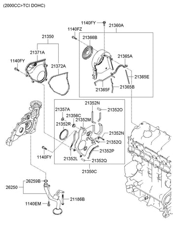 COVER ASSY-TIMING BELT RR <br>21350-27000, <br>2135027000, <br>21350 27000 <br>(Original, New)