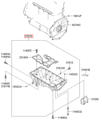 PAN ASSY-ENGINE OIL 21510-2A321 (Original, New)