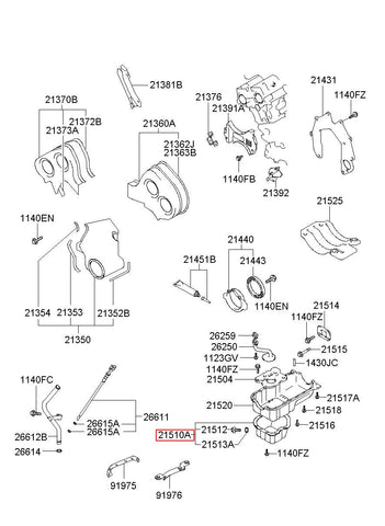 PAN ASSY-ENGINE OIL LWR 21510-3C150 (Original, New)