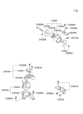 BRACKET ASSY-ENGINE SUPPORT <br>21610-39005, <br>2161039005, <br>21610 39005 <br>(Original, New)