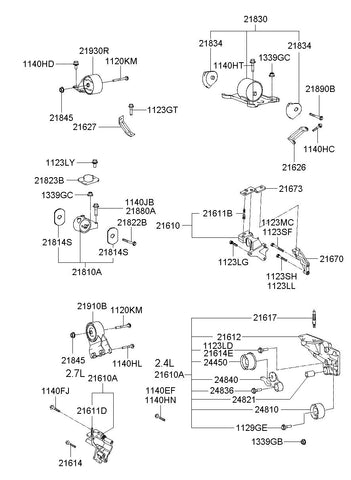 BRACKET ASSY-ENGINE MTG <br>21810-38200, <br>2181038200, <br>21810 38200 <br>(Original, New)