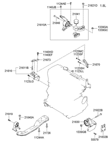 BRACKET ASSY-ENGINE MTG 21810-17000 2181017000 21810 17000