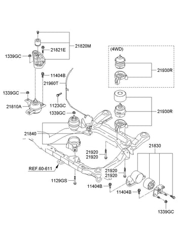 BRACKET ASSY-TRANSMISSION MTG 21830-3J500 218303J500 21830 3J500