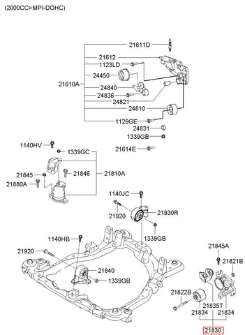 BRACKET ASSY-TRANSAXLE MTG 21830-3A001 (Original, New)