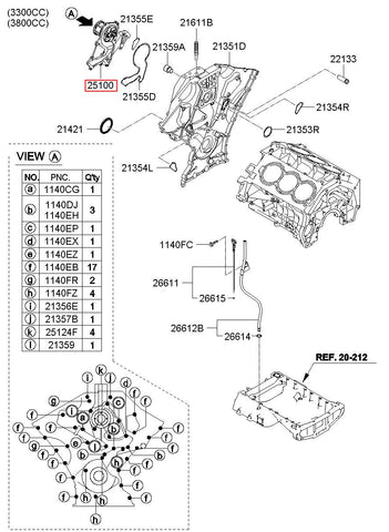 PUMP ASSY-COOLENT 25100-2G200 (Original, New)