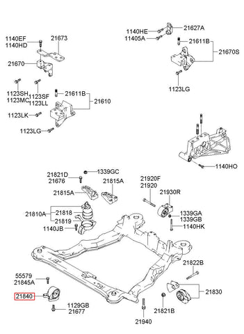 BRACKET ASSY-ROLL STOPPER FR 21910-2D050 (Original, New)