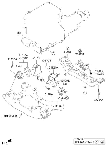 BRACKET ASSY-TRANSMISSION MTG 21830-4H000 218304H000 21830 4H000