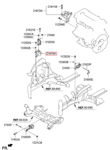 BRACKET ASSY-ENGINE MTG 21810-1R010 (Original, New)