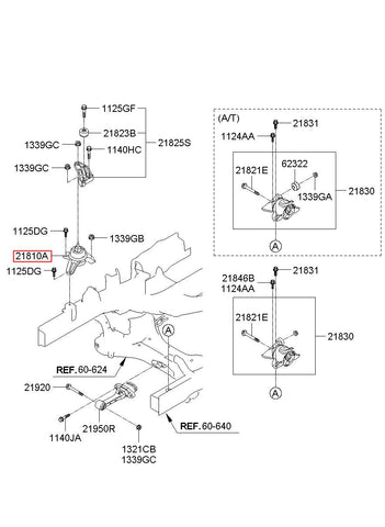 BRACKET ASSY-ENGINE MTG 21810-2S200 (Original, New)