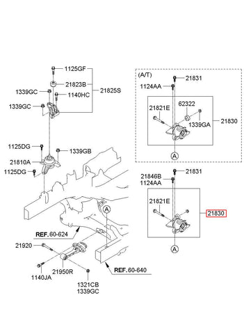 BRACKET ASSY-TRANSAXLE MTG 21830-2S200 (Original, New)