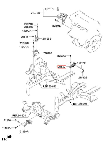 BRACKET ASSY-TRANSAXLE MTG 21830-A7100 (Original, New)