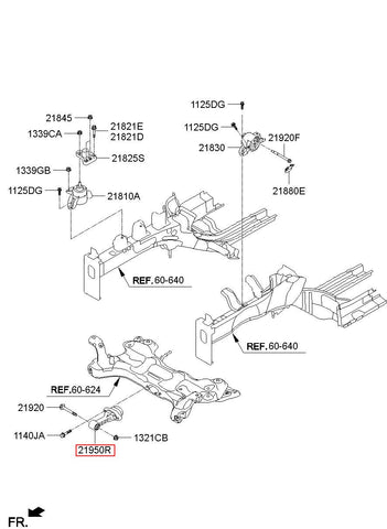 BRACKET ASSY-ROLL ROD 21950-3Z160 (Original, New)