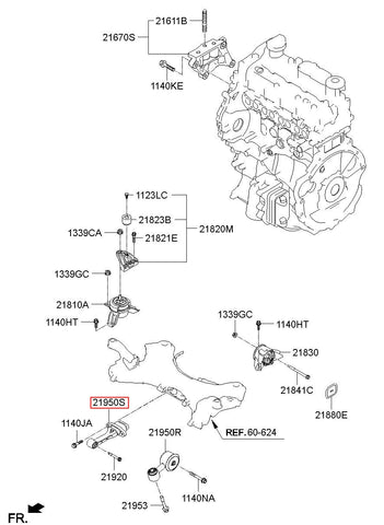 BRACKET ASSY-ROLL ROD 21950-2W100 219502W100 21950 2W100