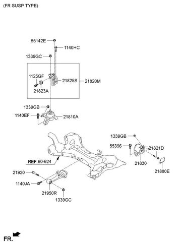 BRACKET-ENGINE MTG SUPPORT 21825-3S000 218253S000 21825 3S000