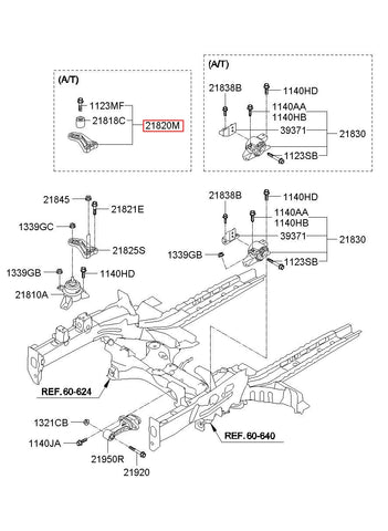 BRACKET ASSY-ENG MTG 21820-2K100 218202K100 21820 2K100