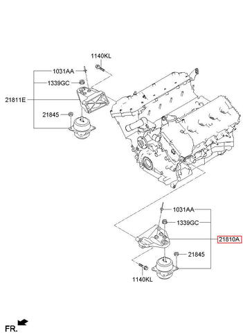 BRACKET ASSY-ENGINE MTG 21810-2J400 (Original, New)