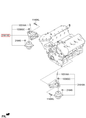 BRKT-ENGINE MTG 21811-2J400 (Original, New)