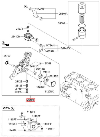 PUMP ASSY-OIL 21310-27060 (Original, New)