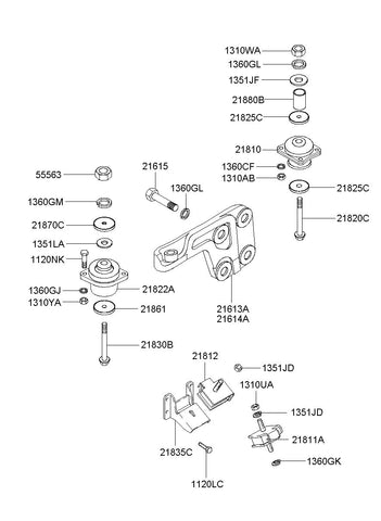 INSULATOR-ENGINE SUPPORT FRTRH 21812-5E101 218125E101 21812 5E101