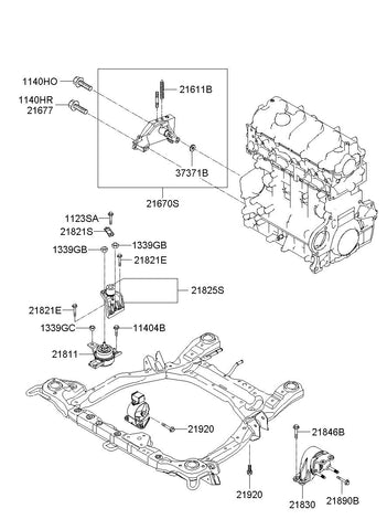 BRACKET ASSY-TRANSMISSION MTG 21830-2B900 218302B900 21830 2B900