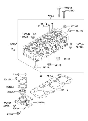 HEAD ASSY-CYLINDER <br>22100-41011, <br>2210041011, <br>22100 41011 <br>(Original, New)