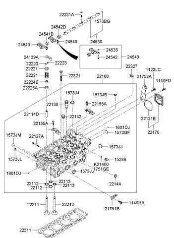 HEAD ASSY-CYLINDER <br>22100-48000, <br>2210048000, <br>22100 48000 <br>(Original, New)