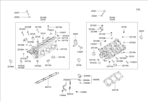 GASKET-CYLINDER HEAD LH <br>22311-37210, <br>2231137210, <br>22311 37210 <br>(Original, New)