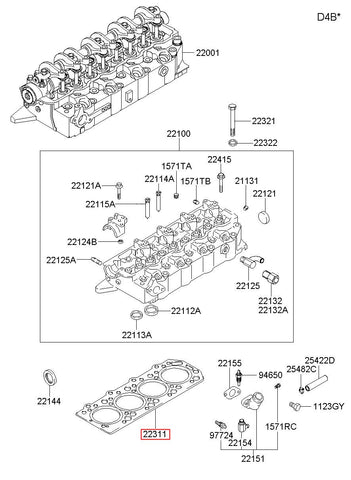 GASKET-CYLINDER HEAD 22311-42520 (Original, New)