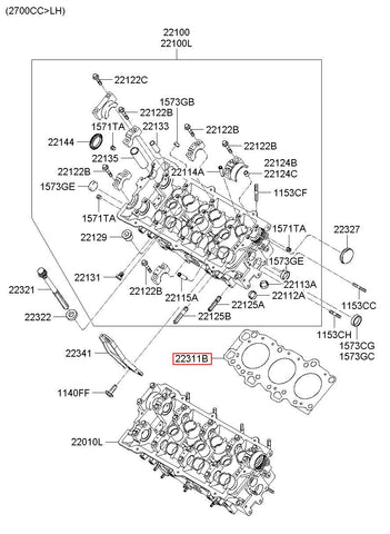 GASKET-CYLINDER HEAD LH 22311-3A100 (Original, New)