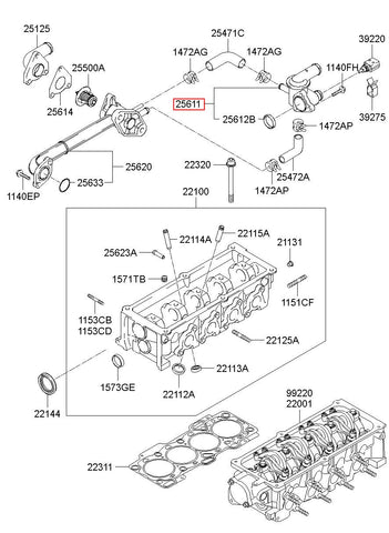 FITTING-WATER OUTLET 25611-02502 (Original, New)