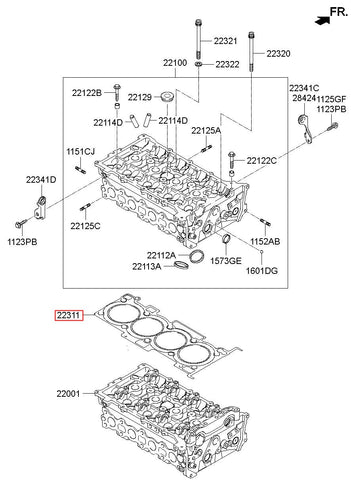 GASKET-CYLINDER HEAD 22311-2G700 (Original, New)