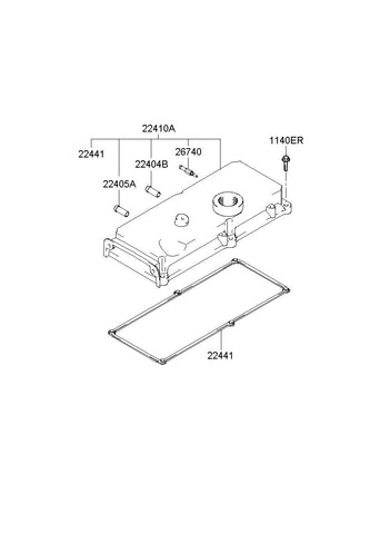 COVER ASSY-ROCKER <br>22410-2F000, <br>224102F000, <br>22410 2F000 <br>(Original, New)