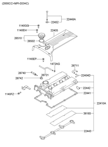 COVER ASSY-ROCKER <br>22410-27001, <br>2241027001, <br>22410 27001 <br>(Original, New)