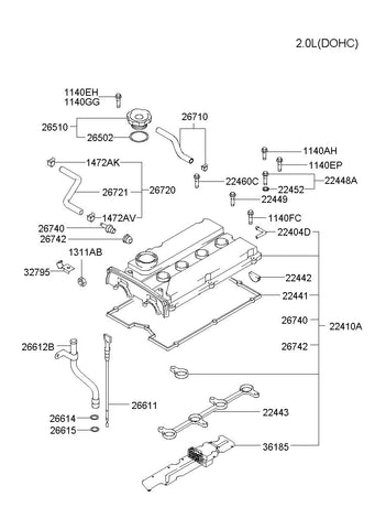 GASKET-ROCKER COVER <br>22441-37101, <br>2244137101, <br>22441 37101 <br>(Original, New)