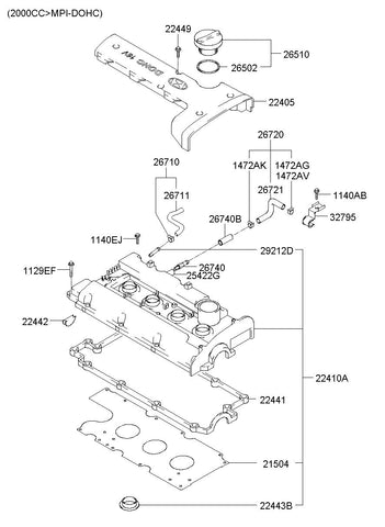 GASKET-ROCKER COVER <br>22441-23500, <br>2244123500, <br>22441 23500 <br>(Original, New)