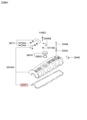 GASKET-ROCKER COVER 22441-4A380 (Original, New)