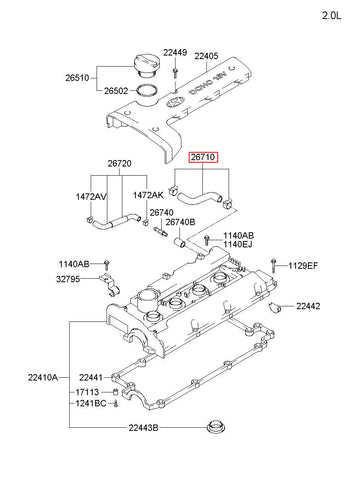 HOSE ASSY-BREATHER 26710-27400 (Original, New)