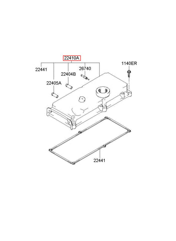 COVER ASSY-ROCKER 22410-2A600 (Original, New)